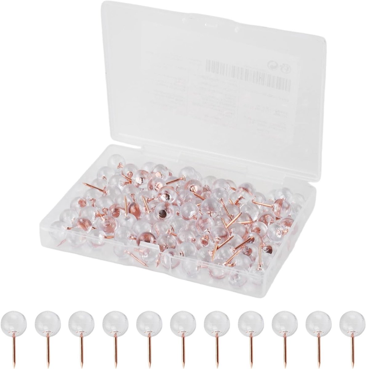 100 stuks herbruikbare gouden priknaalden voor prikborden, kantoor en creatief gebruik, duurzaam en stabiel (21 x 9,5 mm)