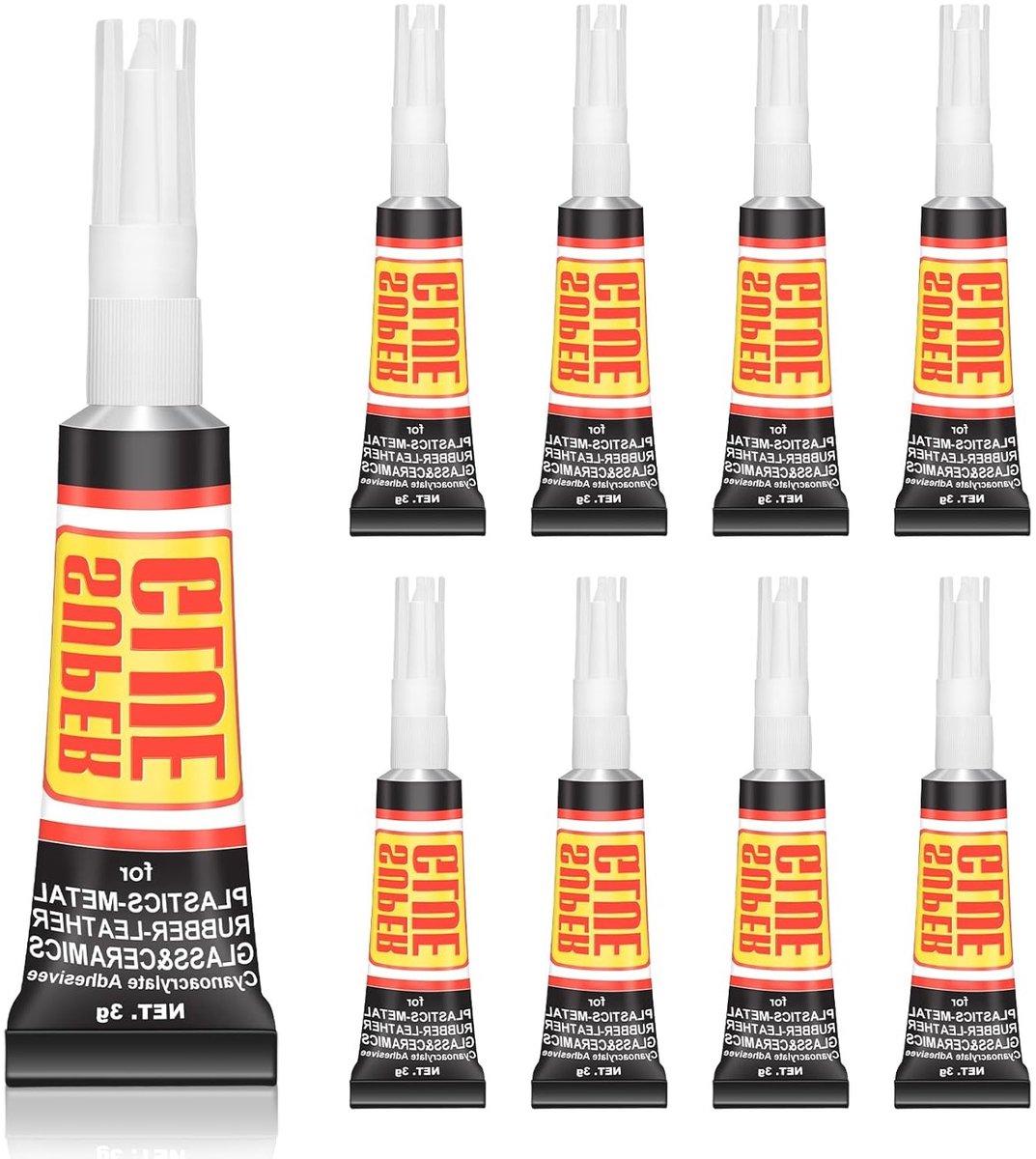 Super Lijm Gel, 8 Stuks 3 ml Universele Lijm, Multifunctionele Reparatielijm voor Metaal, Keramiek, Plastic en Leer, Snelle Uitharding en Sterke Hechting