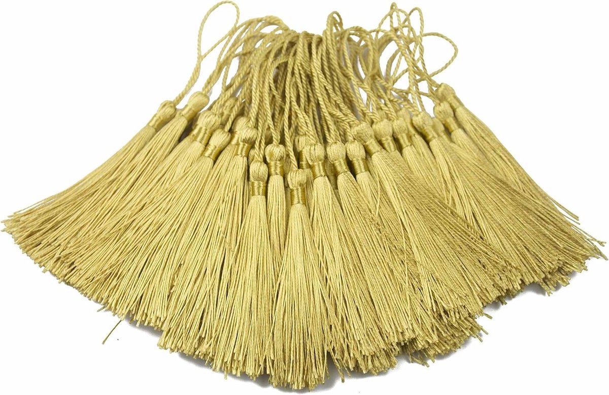 100 Stuks 13cm Flos Lint Boekenleggers met 7.5cm Koordlus en Kleine Chinese Knoop voor DIY Creatieve Projecten, Souvenirs en Ambachten