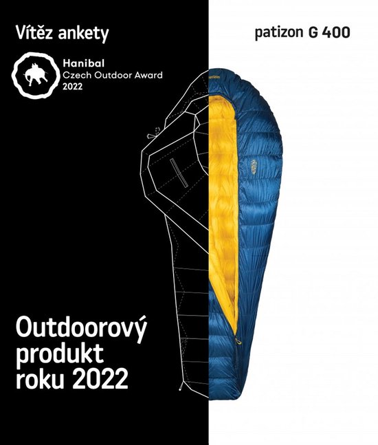 Patizon mummyslaapzak G 400 L Golden Yellow - Sky Grey 200 -24°C - Geel — afbeelding 3