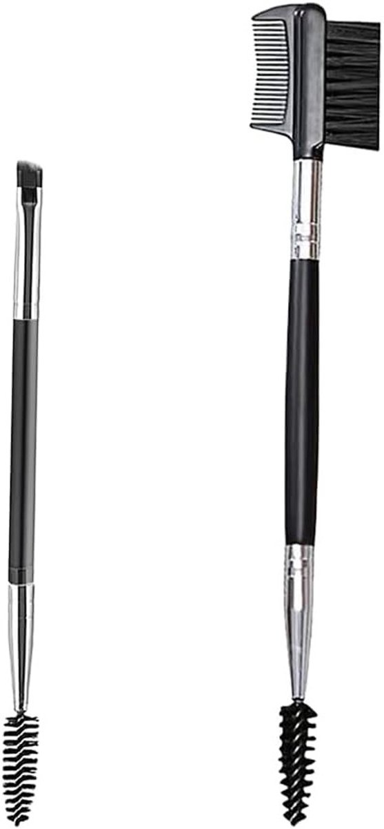 Professionele Dubbelzijdige Wenkbrauw- en Wimperborstel Set met Scheidingstool voor Perfecte Make-up en Precisie Styling