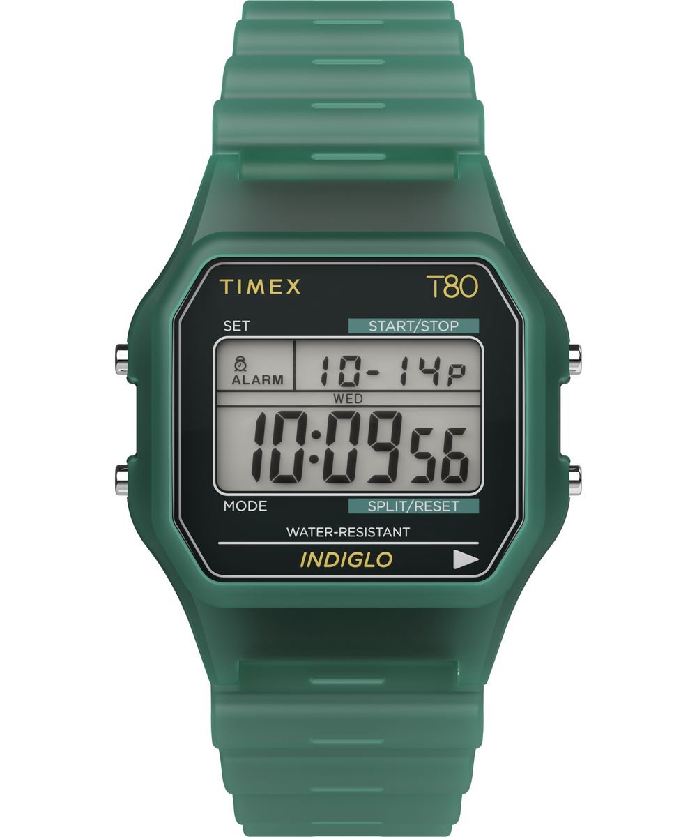 Timex T80 TW2Y34100 Horloge - Resin - Groen - Ø 34 mm