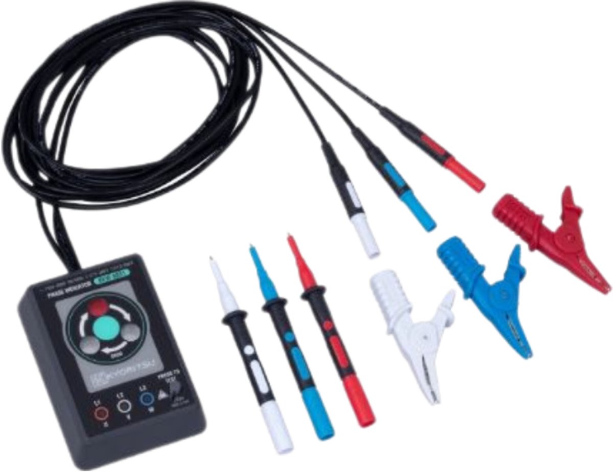Kyoritsu 8031 draaiveldmeter bereik van 110V tot 600V AC met draagtas (080310001A)