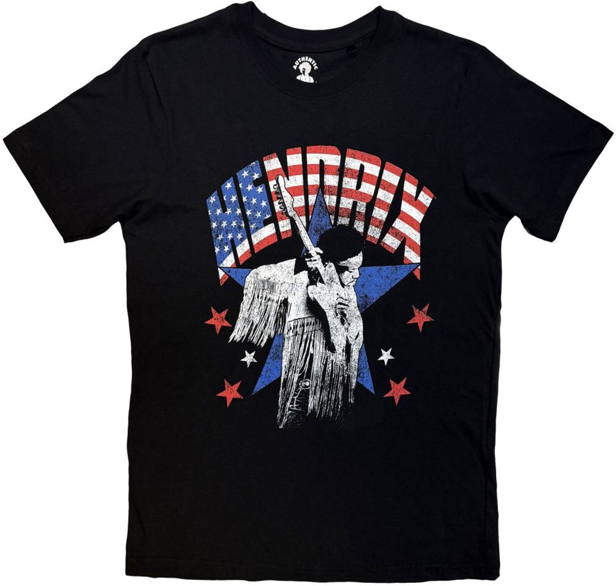 Jimi Hendrix - Flag Heren Tshirt - L - Zwart