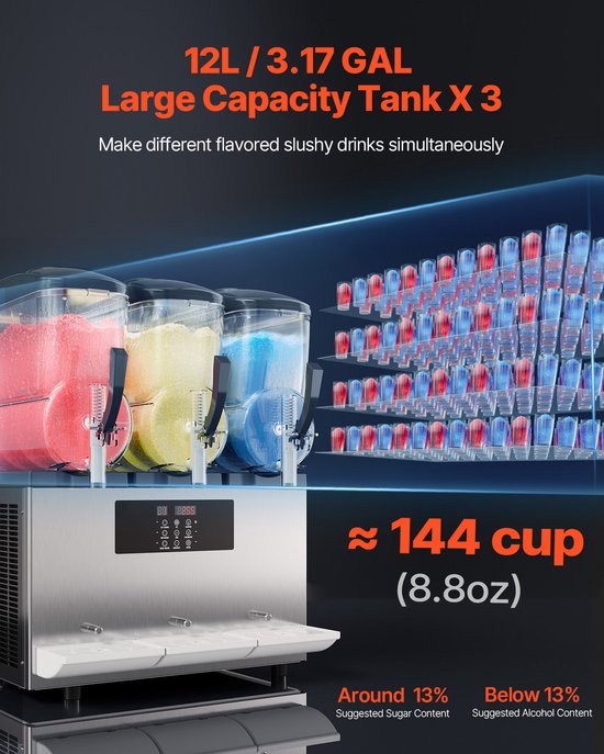 12lx3 Commerciële Slushmachine voor Dranken en Smoothies van Merkloos — afbeelding 4