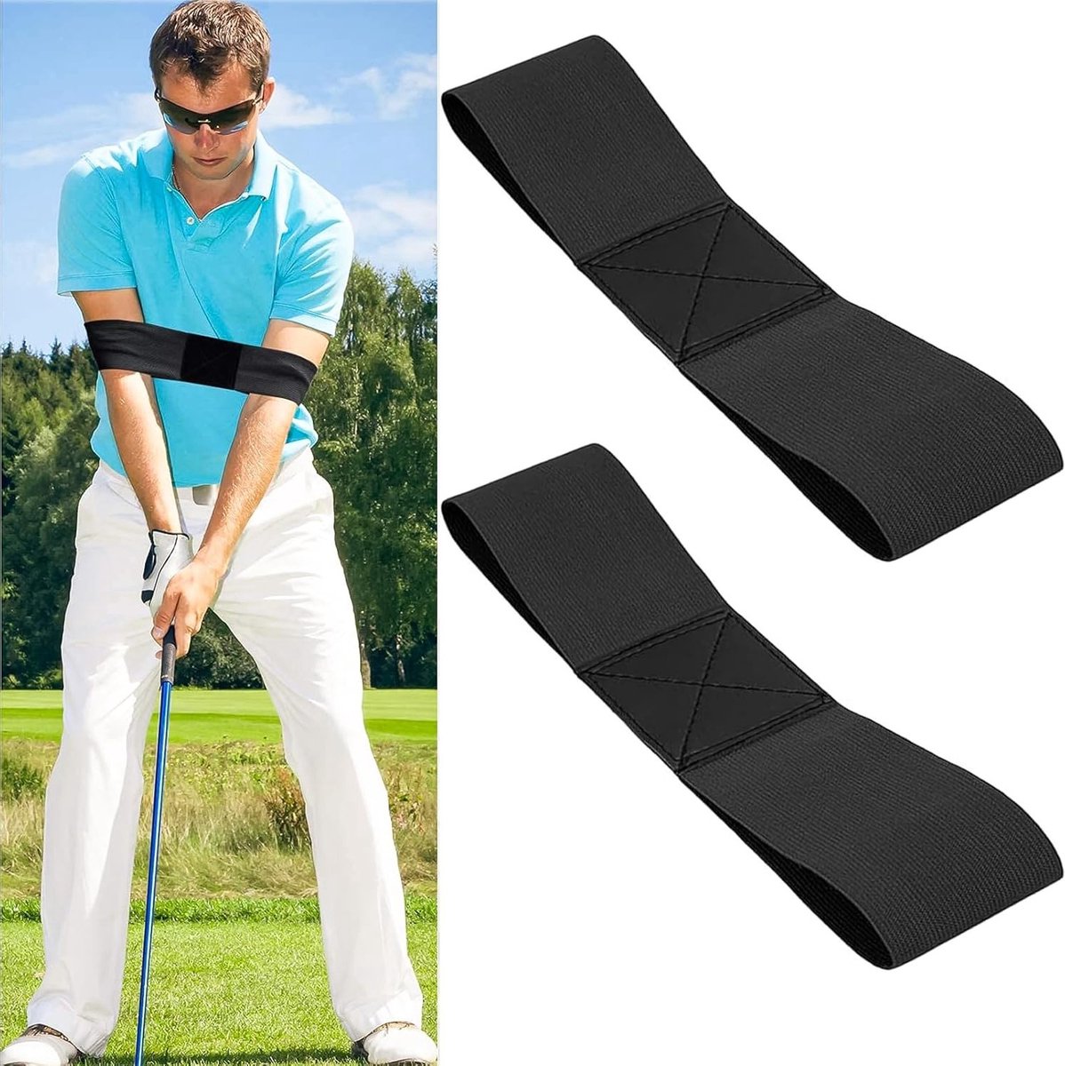 Golf Swing Trainer voor Postuurcorrectie - Verbeter je Golftechniek, Swingvaardigheden en Polsbeweging met deze 2-delige Trainingsset voor Alle Golfers
