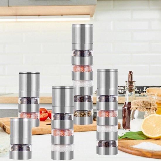5-in-1 Mini Specerijenpot met Specerijenmolen, Perfect voor Outdoor Picknicks, Koken en Kruidenopslag van Merkloos — afbeelding 2