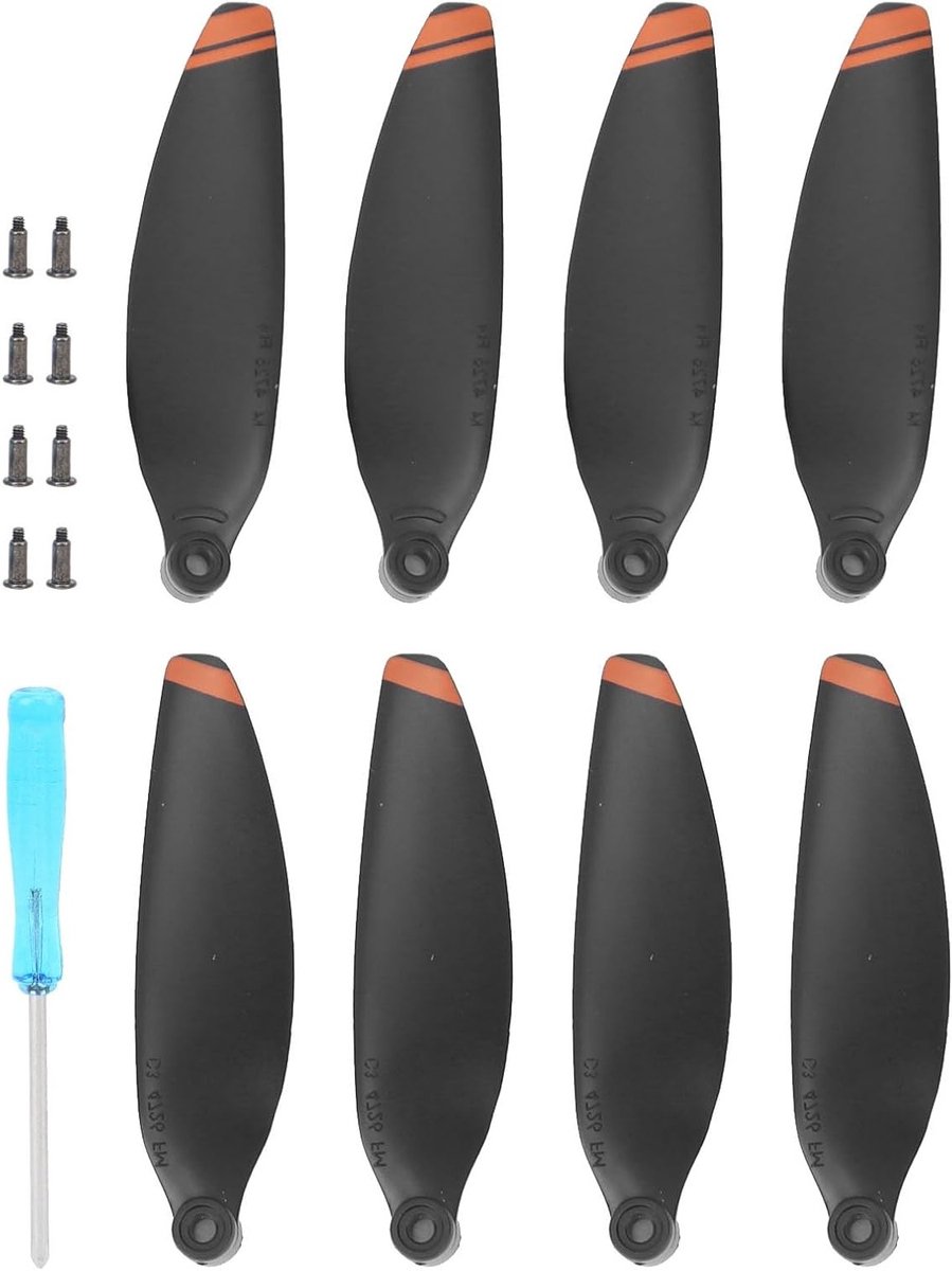 Krachtige en stille drone propellers voor Mini 2, stabiele prestaties, eenvoudig te installeren, duurzaam en milieuvriendelijk (oranje randen)