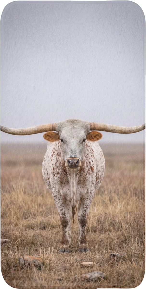 WC mat 60x120 cm - Antislip - Longhorn - Grasveld - Dier - Toiletmat - Vloermat - Douchema