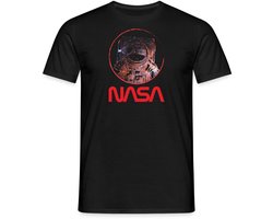 NASA Logo En Astronaut In Galaxie Ontwerp T-Shirt Heren