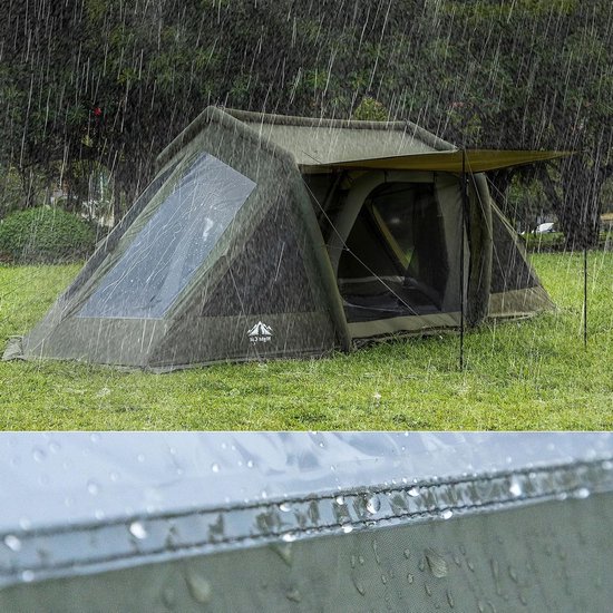 Grote Opblaasbare Tunnel Tent voor 6-8 Personen: Waterdicht en Winterbestendig voor Kamperen en Glamping met 2 Cabines en Snelle Opzet — afbeelding 3