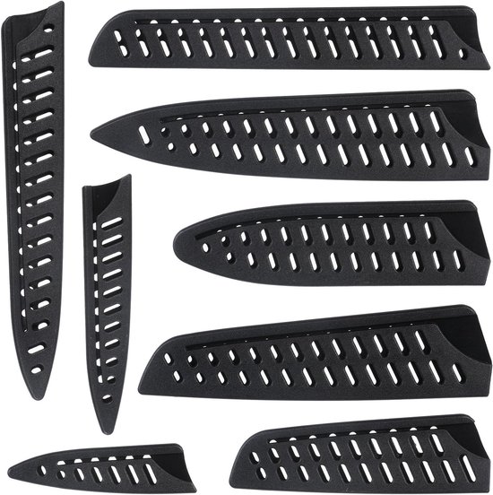 Ensemble de 8 étuis de protection pour couteaux, protection universelle pour couteaux, protège-lames en plastique, protège-lames perforés pour couteaux à fruits et de cuisine (8 tailles)