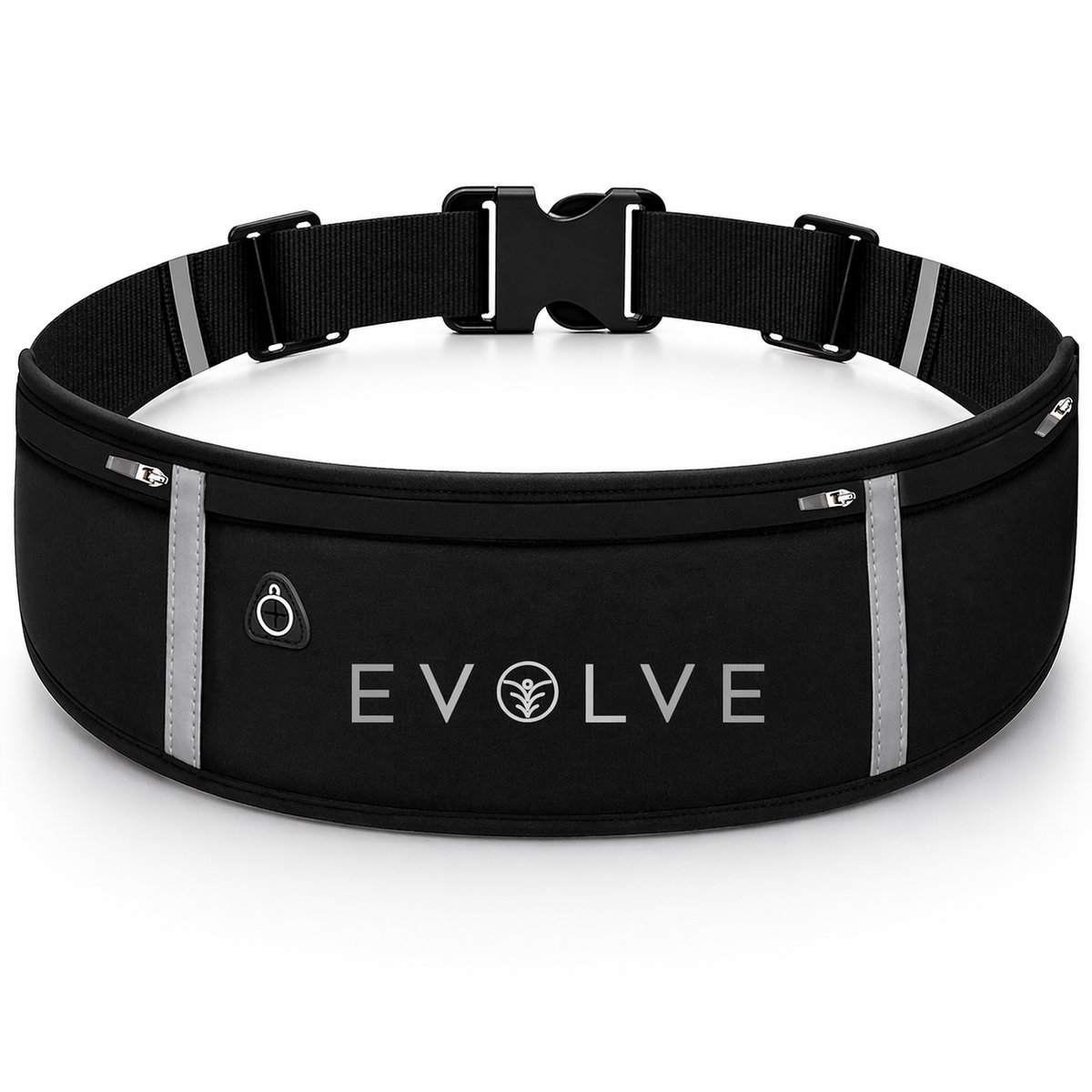 Fit Evolve Hardlopen Telefoonhouder – Hardloop Heupband – Hardloopriem – Sport Heupband – Running Belt – Verstelbaar & Reflecterend – Zwart