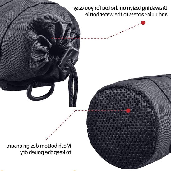 2 Stuks Molle Waterfles Houder, Praktische Draagtas voor Outdoor Camping en Wandelen, Duurzaam 1000D Nylon en Multifunctioneel Ontwerp — afbeelding 2