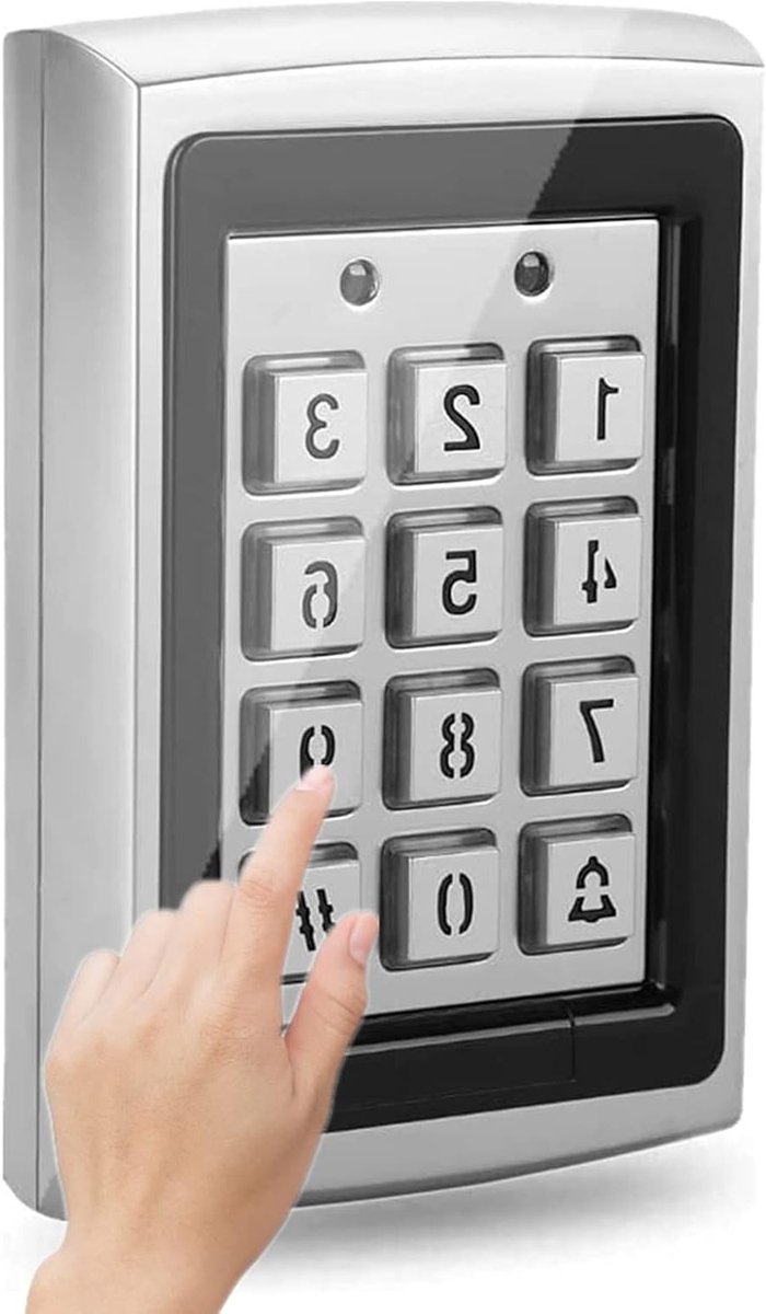 Toegangscontrole voor Deur met PIN-code en RFID, Standalone Systeem met Blauw Verlicht Toetsenbord, Ondersteunt 1000 Gebruikers en Veiligheidsfuncties