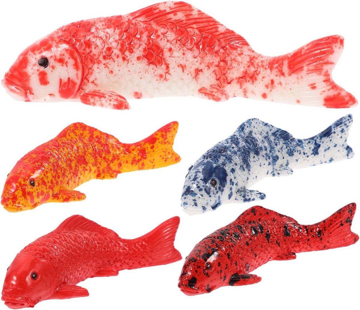 Realistische Decoratie voor Vijver en Aquarium: 5 Stuks Kunstmatige Vissen voor DIY Tank Versiering en Ornamenten