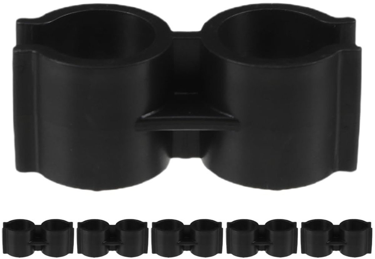 Set van 6 Duurzame Plastic Bevestigingsclips voor Bezemstelen - Veelzijdige Klemmen voor Binnen- en Buitengebruik, Ideaal voor Schoonmaak en Organisatie