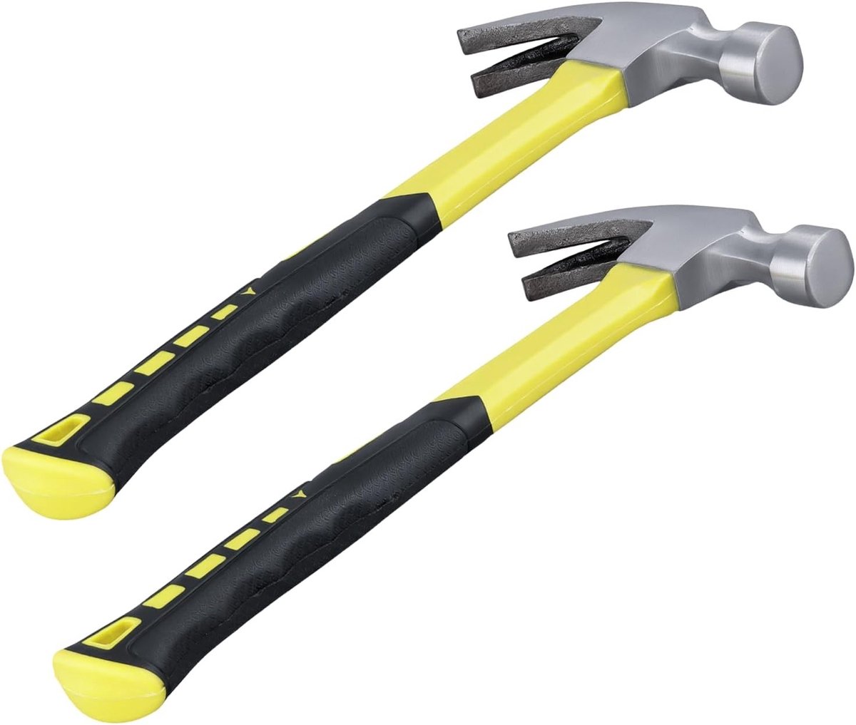 2 Stuks 16oz Klauw Hamer met Comfortabele Grip, Ideaal voor Timmerwerk en Klussen, Totaal Gewicht 610g