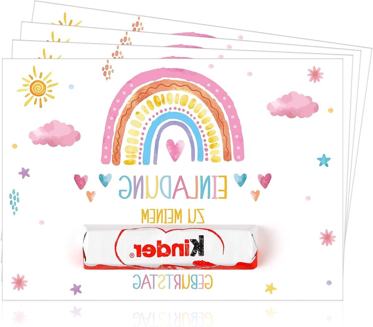 Kleurrijke Regenboog Uitnodigingen voor Kinderfeestjes met Enveloppen - 12 Sets voor Jongens en Meisjes, Perfect voor Verjaardagsfeestjes en Feestdecoratie