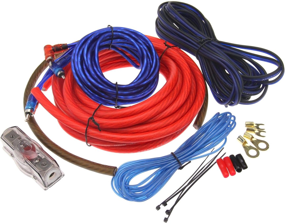 Complete 2000W Auto Versterker Kabel Set met 4AWG Stroomkabel en Zekering