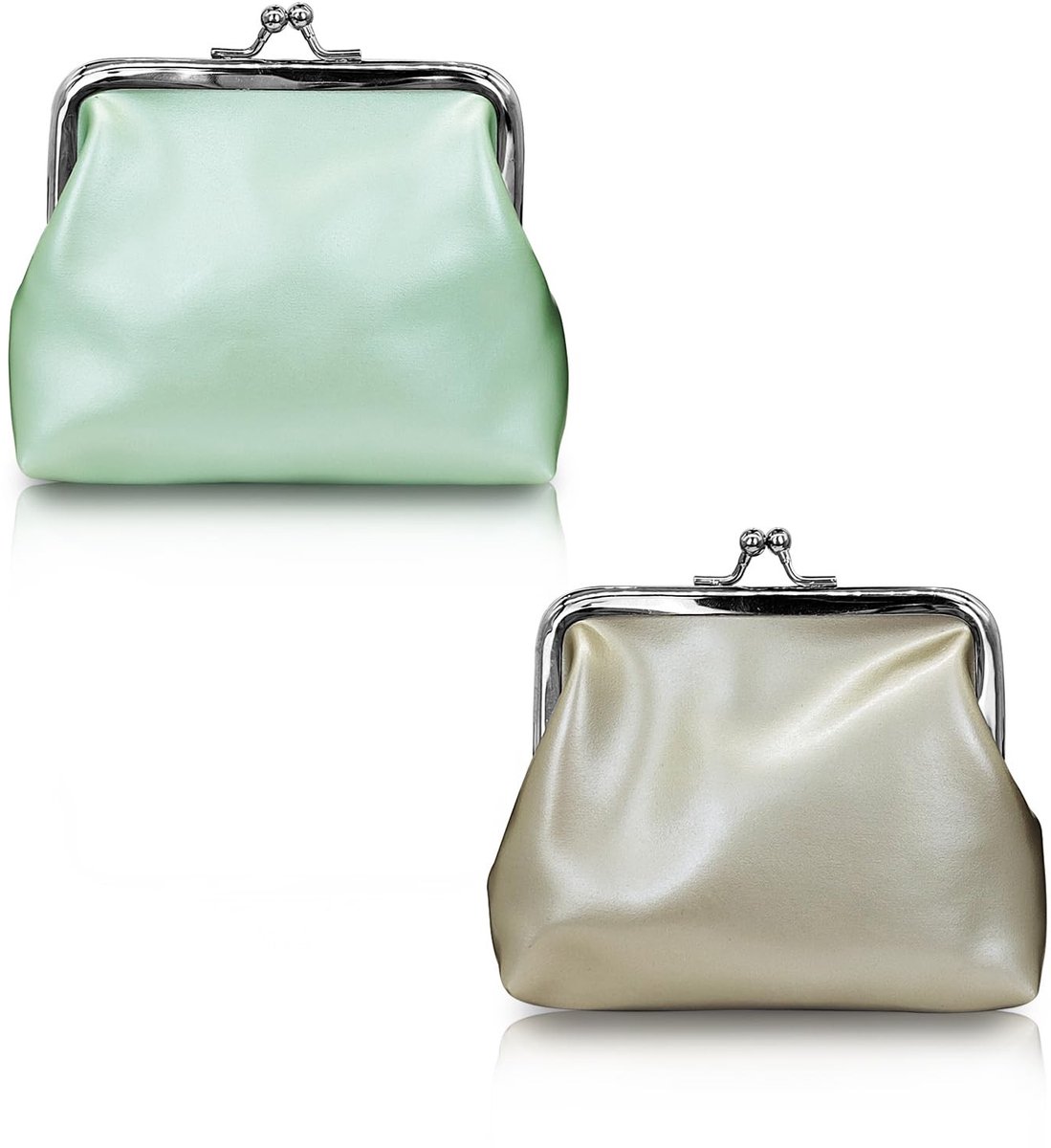 MTTProducts - Coin Bags - Mini Wallet - Elegant Design - Groen en Lichtgrijs - Draagbaar - Geschikt voor Vrouwen en Meisjes