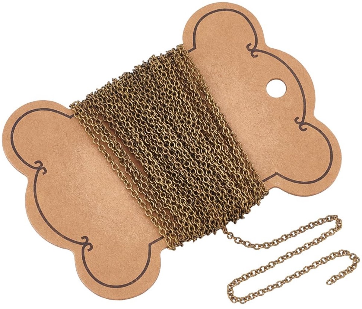 MTTProducts - Soda Chain - Koperkleurige Ketting - Ideaal voor Sieraden Maken - 5 M Lang - Slechts 2 mm Breed - Perfect voor Creatieve Projecten - Hand...
