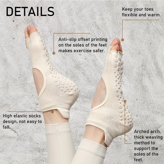 NTHProducts - Yoga Sokken - Anti-slip - Ademend en Comfortabel - Zwart - Geschikt voor Pilates en Dans - 3 Paar - Maat 34-39 van Nthproducts — afbeelding 5