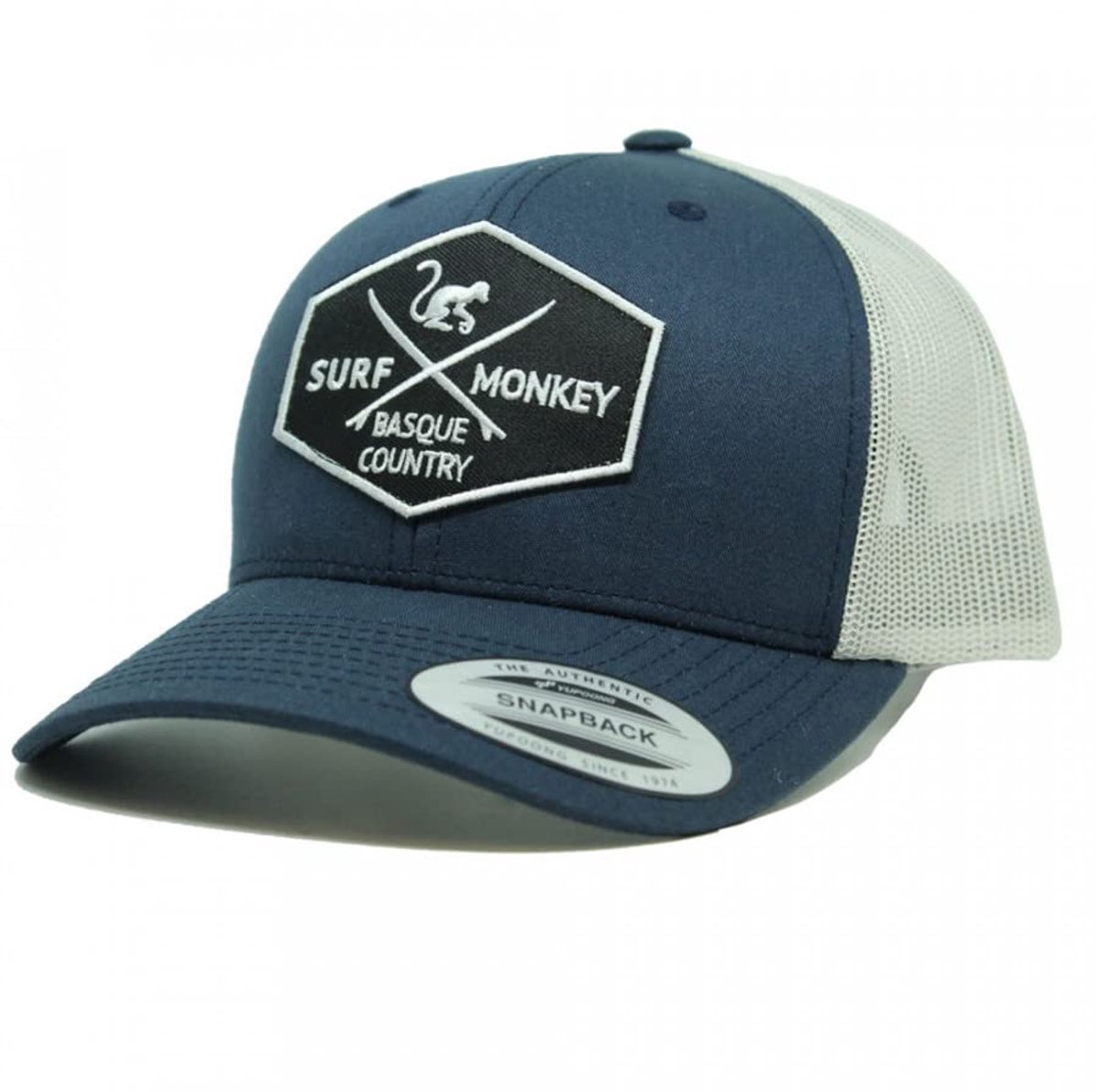 Surf Monkey - Trucker Cap - 6 Panel - One Size - Snapback - Blauwgrijs