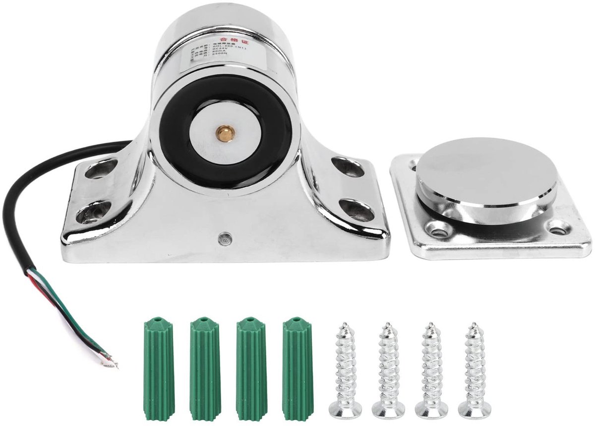 Allecto - Elektromagnetische deurhouder - Roestvrij stalen deurstopper - Veiligheid en gebruiksgemak - Zilver - Toegangscontroleslot - Ideaal voor ...