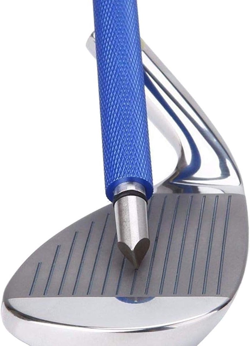 Golfclubgroefslijper, groefreparatie- en reinigingsgereedschap, geschikt voor wedges en ijzers - zorgt voor optimale backspin - werkt op U- en V-groeven - blauw