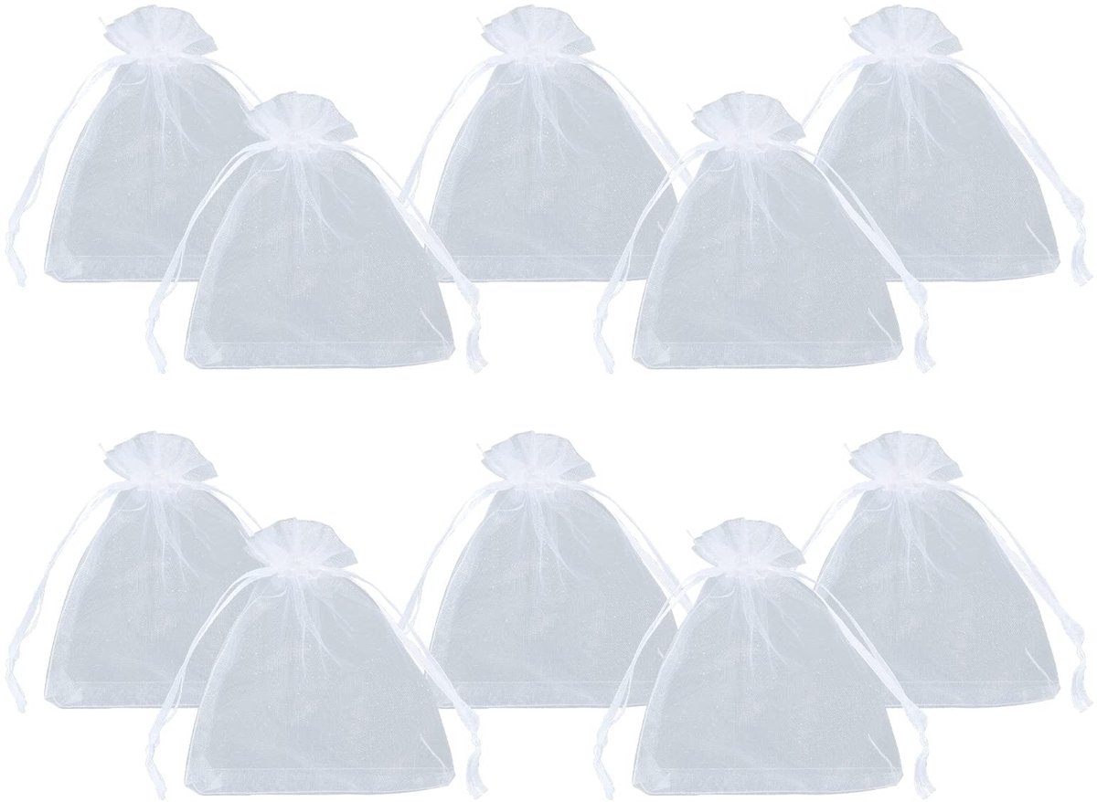 Allecto - Organza Gift Bags - Trouwen - 100 Stuks - 12x9cm - Lavendel - Cadeauzakjes - Geschikt voor Sieraden - Minimalistisch