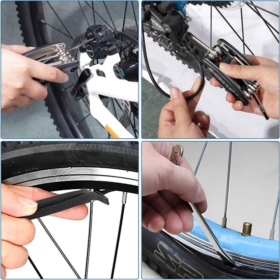 Multitool Fietsreparatieset 16-in-1 met Pomp en Waterdichte Zadeltas voor Noodgevallen — afbeelding 3