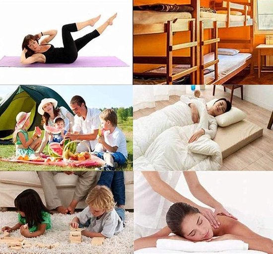 Japanse vloermatras - Opvouwbaar matras - Comfortabel slapen - Vochtabsorberend en ademend - 7 cm dik - Lichtkoffie — afbeelding 5
