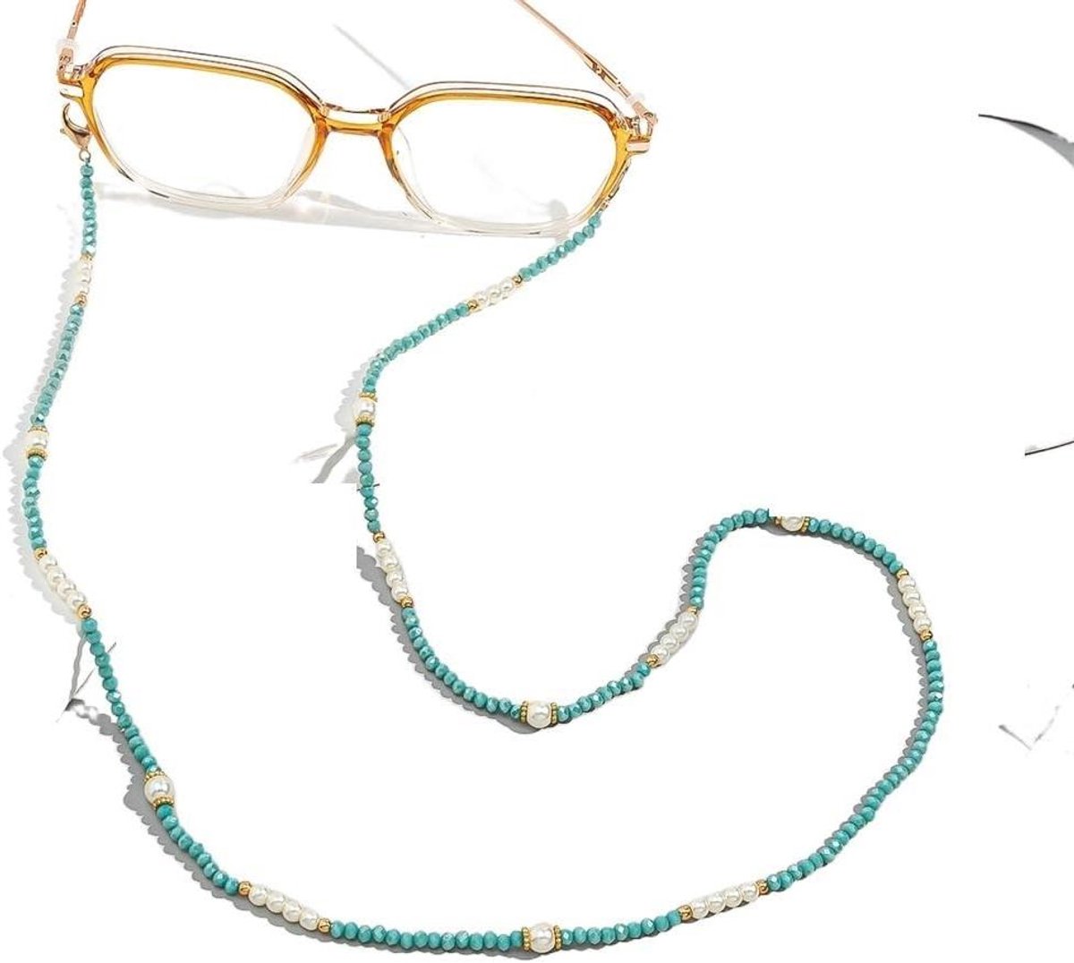 Brillenketting - Parel Ketting - Veilig Dragen - Verstelbare Maat - 2.54 cm - Zilverkleurig