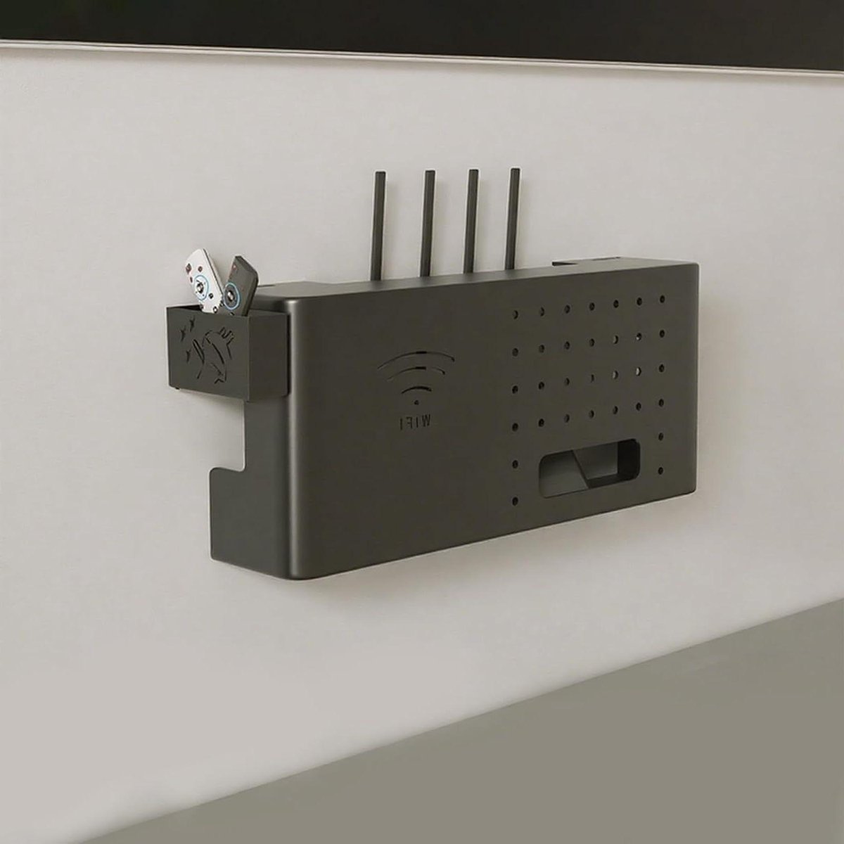 Router Opbergkast - Router Organizer - Draad Organisatie - Efficiënte Ventilatie - Niet gespecificeerd - Zwart