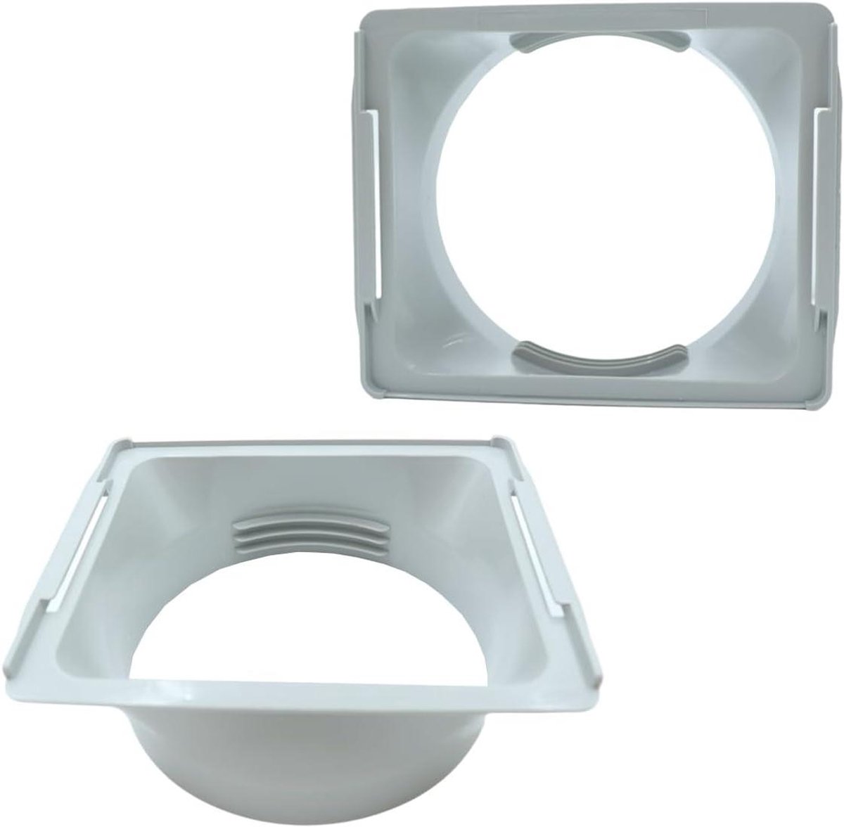 Airco Slang Koppeling - Adapter Vierkant Rond - Mobiele Airco - Laag Windgeruis - 150 mm - Grijs