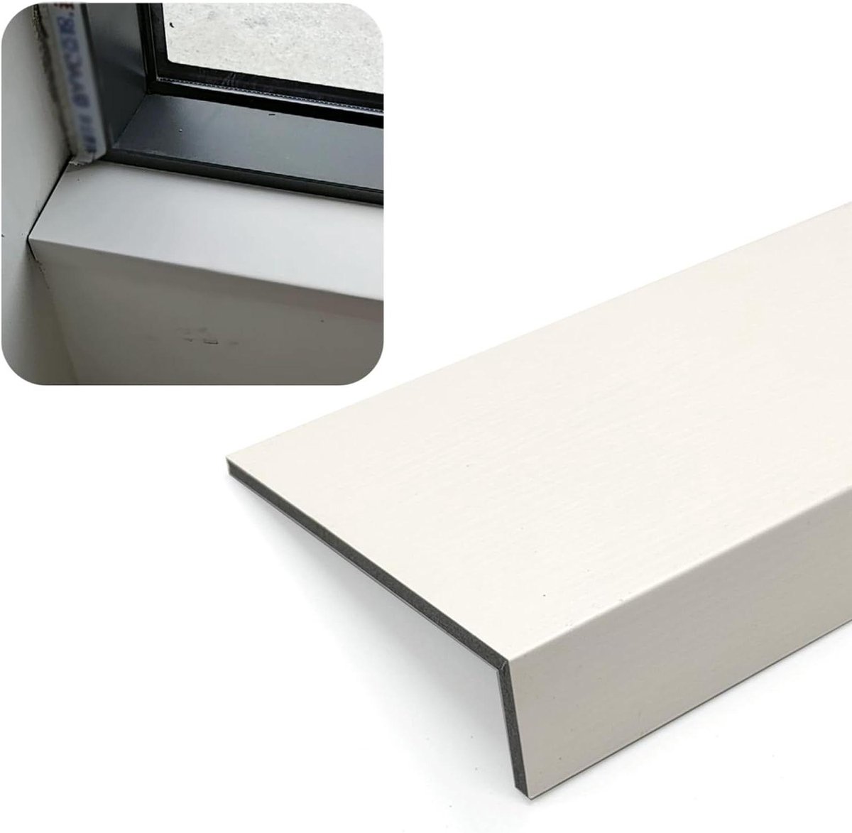 Vensterbank Bekleding - Vensterbank Rand - Decoratieve Afwerking - Houtnerf Composiet - 120 x 15 cm - Wit