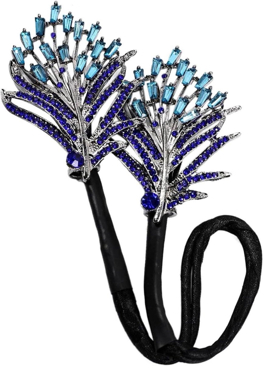 Haarclips voor knotjes - Knotmaker Twist - Kapsels maken - Met strass bloem - 34 x 4 cm - Goud