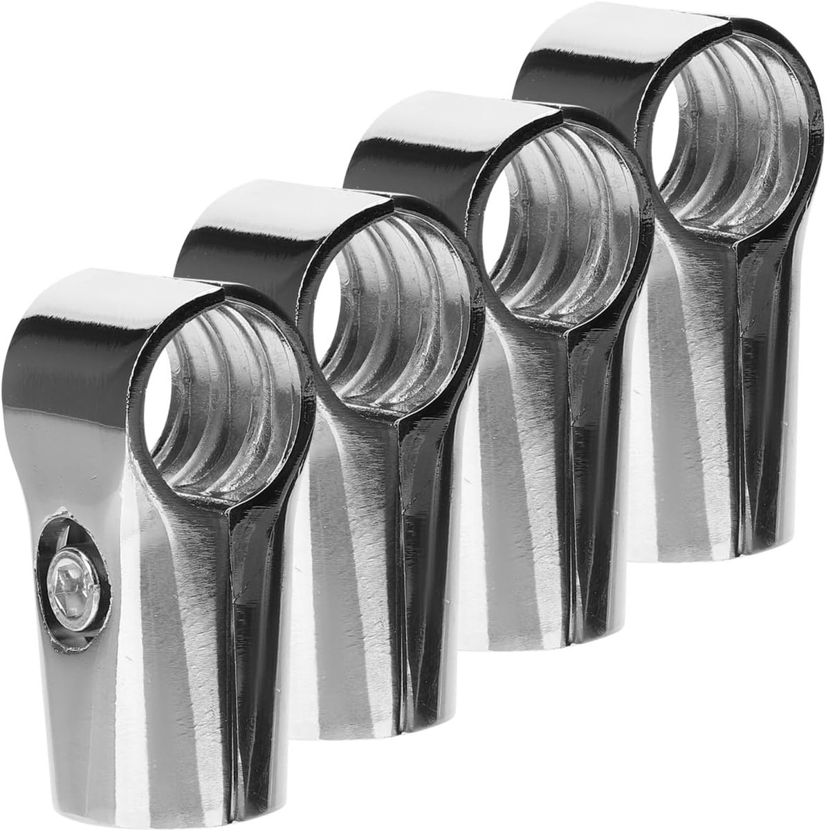 4 Stuks Aluminium Buisschroefverbindingen - Metalen Buiseindverbinders, Stangverbinders en Verbindingsbeslag voor Kledingstangen en Meubelconstructies