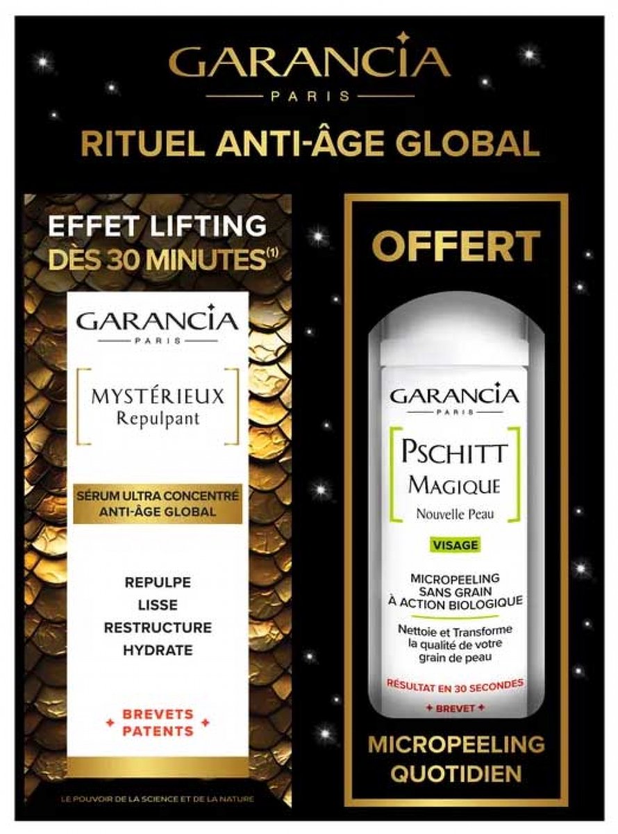 Garancia Mystérieux Repulpant 30 ml + Pschitt Magique Nouvelle Peau 10 ml Gratis