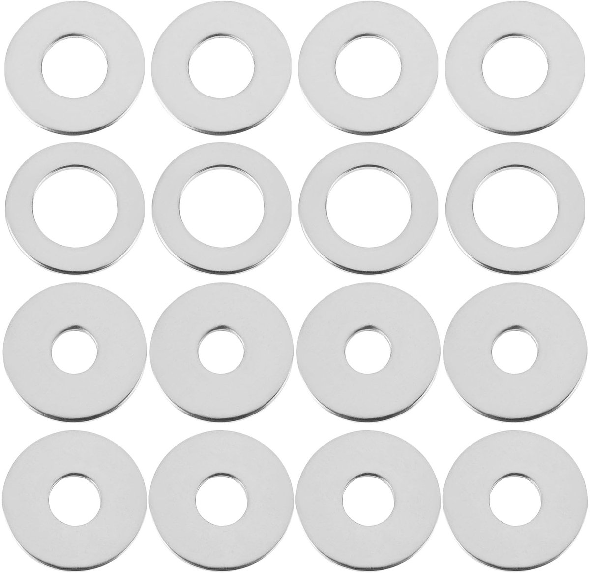 Dailygoods- Platte Wasmachines 120 Stuks - Roestvrij Staal - M5/M6/M8/M10 - Corrosiebestendig - Veelzijdige Toepassingen - Voor Binnen/Buiten - Sluitringen