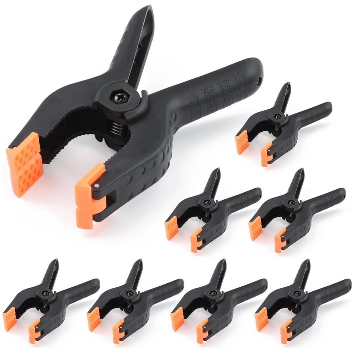 Dailygoods- Plastic Klemmen Set van 8 - Fotografie Klemmen - Achtergrond Klemmen - Nylon/Metaal Klemmen - Versterkte Constructie - Rotatable Rubber Punt