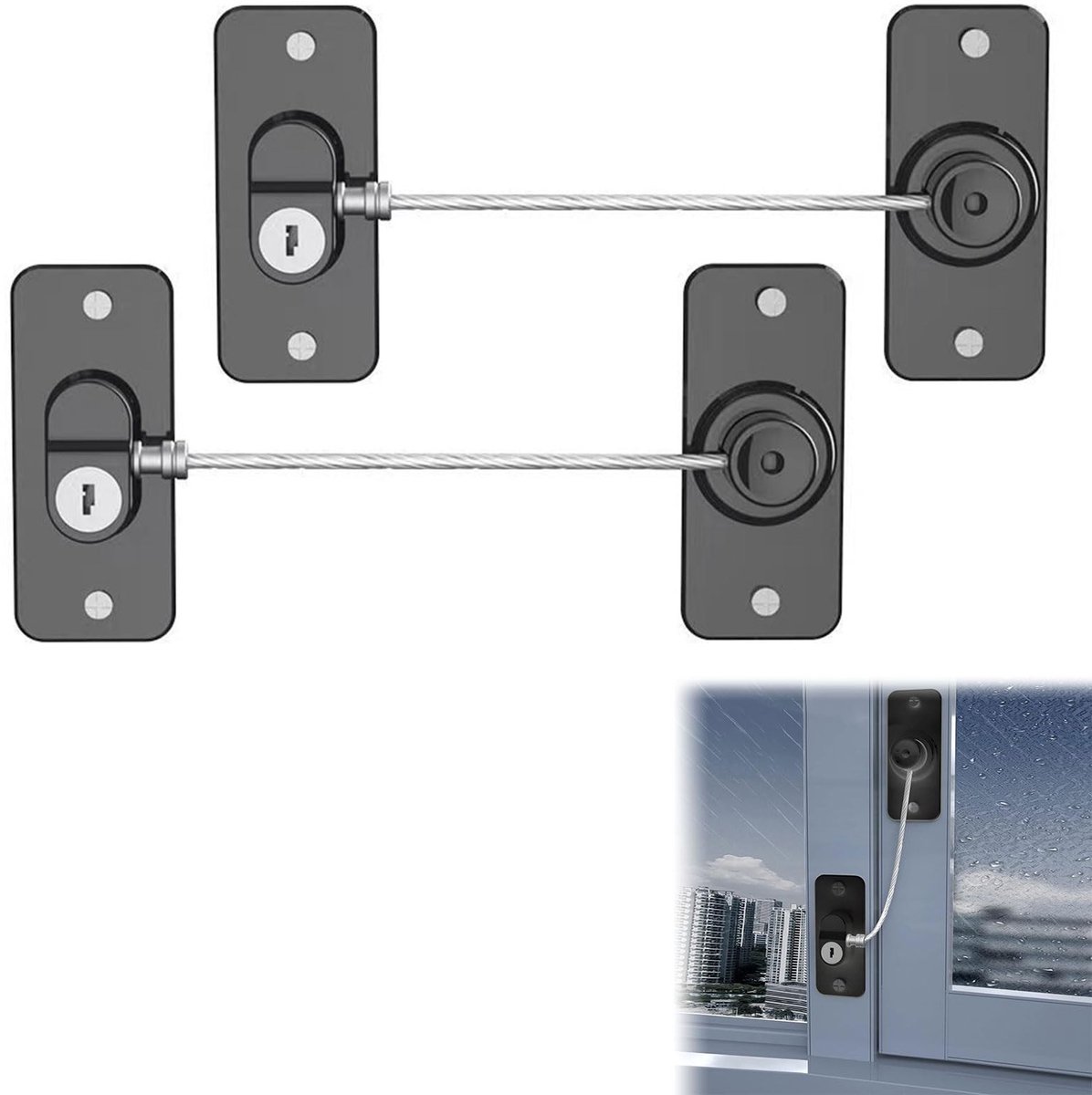 Dailygoods- Koelkastslot zonder boren - Veiligheidsslot voor kinderen - 2 stuks - Geschikt voor kasten/wasmachines - Inclusief 4 sleutels - Eenvoudige installatie