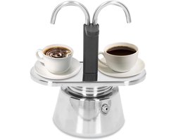 Moka Pot - Koffiezetapparaat - Espresso Zetten - Dubbele Pijp - 100 ml - Zilver