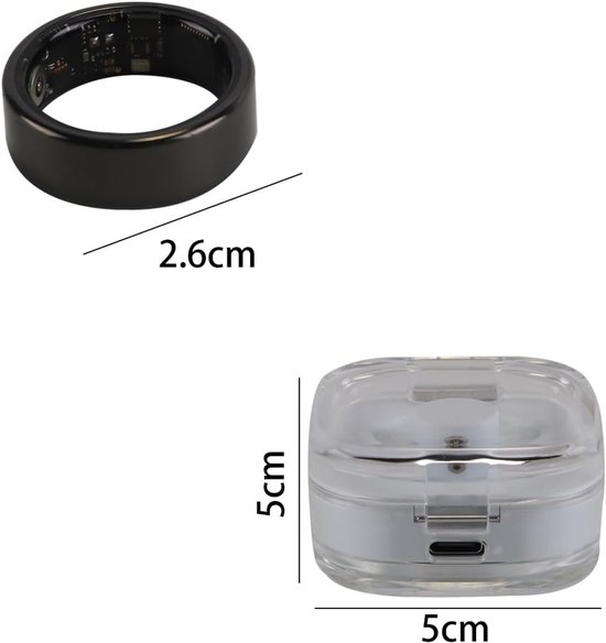 Smart Ring - Fitness Tracker - Gezondheid Monitoren - Touchscreen Bediening - 18.2 mm - Zwart van Smart++) — afbeelding 2