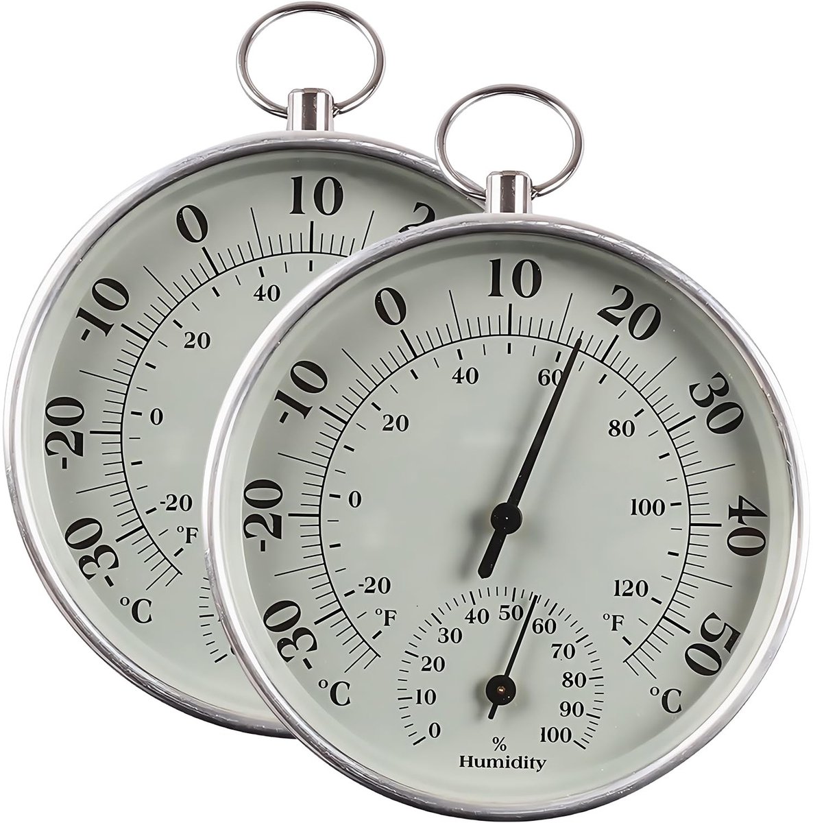 Dailygoods - 2 Stuks Thermometer-Hygrometer voor Binnen en Buiten