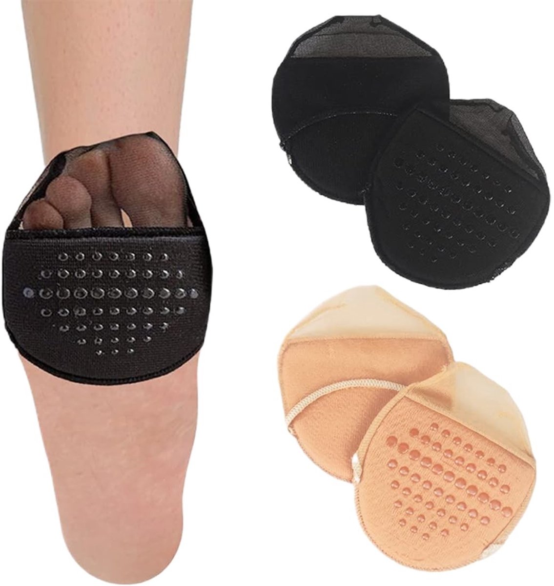 Dailygoods- Halvesokken Antislip - Dames Sokken - Ademend - Voorvoetsokken - Comfortabel - 2 Paar - Voetsokken