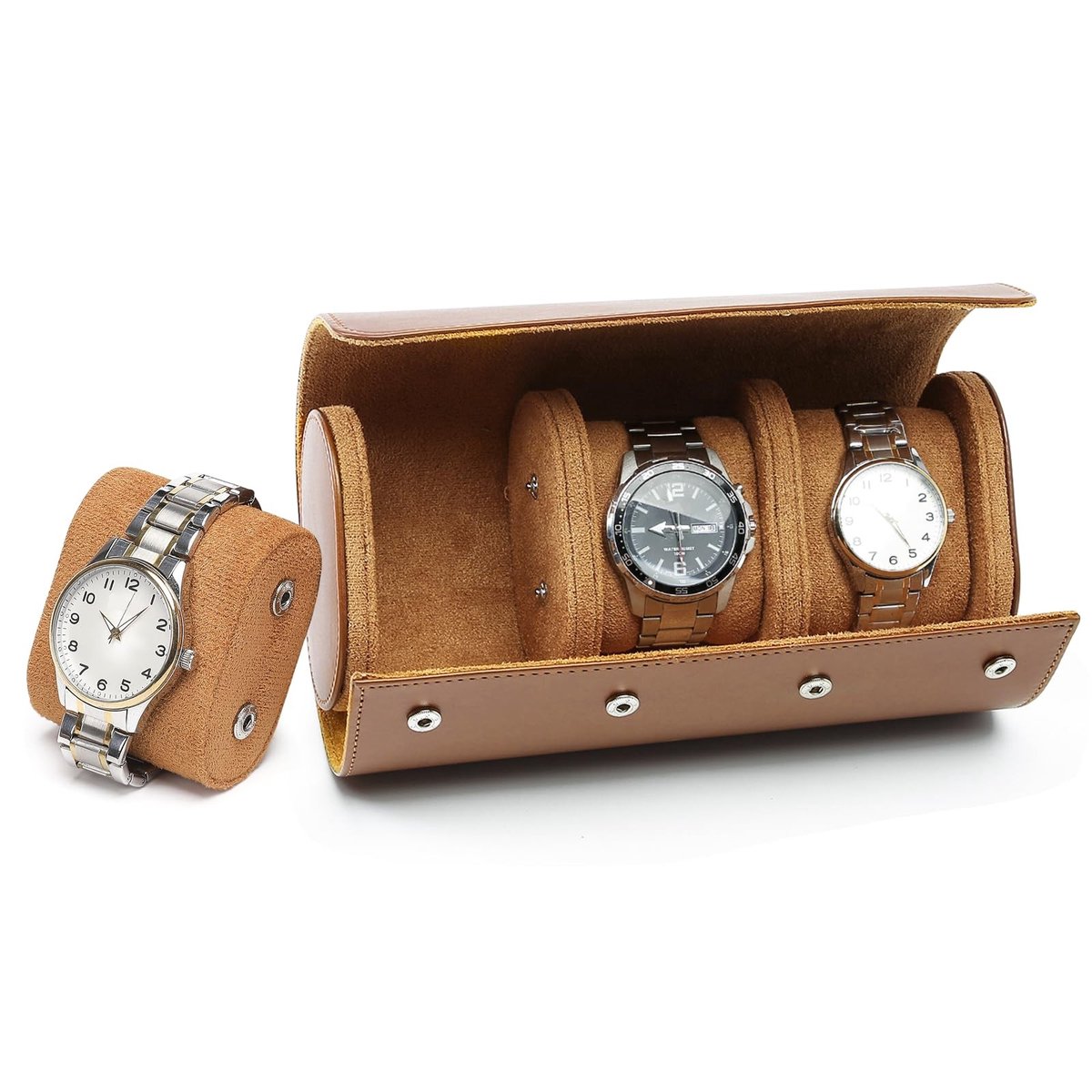 Dailygoods- Horlogedoos Luxe PU-leer - Horlogerol - Horloge-opbergdoos - Draagbare horlogekoffer - Horloge-organizer - Maximale bescherming met fluwelen voering