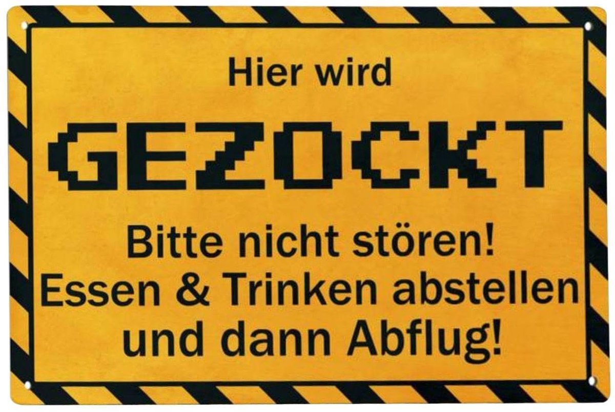 Dailygoods- Speelbord Niet Storen - Decoratie Bord - Speelboerderij - Speelgordijn - Tienerkamer - 20 x 30 cm, Geel - Decoratiebord