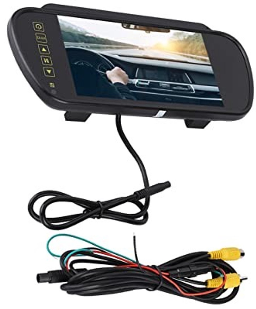 Dailygoods- Achteruitkijkspiegel 7 Inch LCD - Achteruitrijcamera - Binnenspiegel met Zuignap - Verbeterde Connectiviteit - Helder Beeld - Veelzijdige Compatibiliteit - Autodisplay